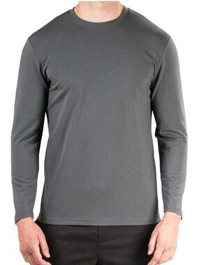 Natori Men's Buji Modal-Blend Long-Sleeve Pajama Top T-Shirt, Ash Gray, Large